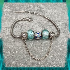 Bracciale Charms Blu Chiaro In
