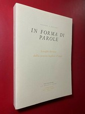 LUOGHI DIVERSI DELLA POESIA INGLESE D'OGGI - IN FORMA DI PAROLE n.3 (2001) Libro
