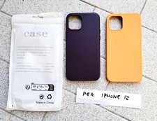 Cover per IPhone 12 usate poco per cambio telefono color viola e pesca.