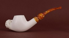 Pipa in Schiuma di mare Altinay decorata shape freehand teschio