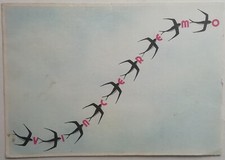 CARTOLINA VINCEREMO RONDINE PROPAGANDA AERONAUTICA RAFFO ROMA MILITARE M1