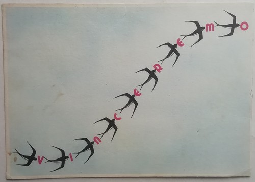 Cartolina vinceremo rondine - cartolina,