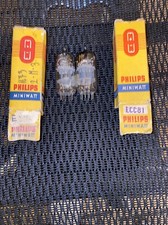 Philips Ecc81 Pair Matched-good Test-Nice 45-degrees-getter Same-code
