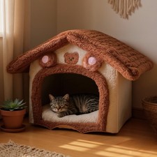 Cuccia Gatto Grande L 14kg Casa Calda Inverno Lavabile Pieghevole Cane Piccolo