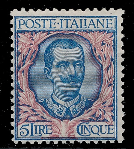 1901 italia floreale lire 5 - floreale,