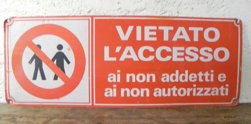 Cartello stradale vintage