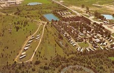 Jackson Mississippi air view Johnie Clevelands Trailer Town vintage pc Z18492