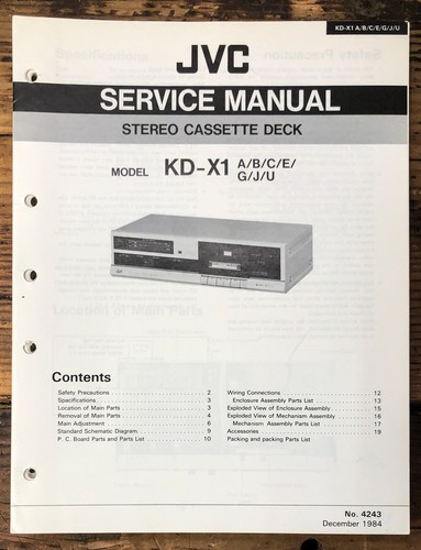 Jvc cassetta manuale di - kd-x1,