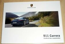 Porsche Carrera + 4S 911/991 ,libretto istruzioni ITA.Uso manutenzione.2012