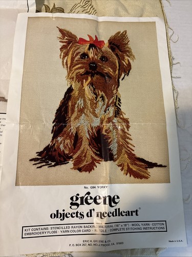 Yorky crewel kit raro vintage - crewel,