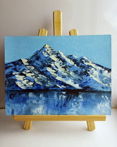 Montagne innevate lago - e,