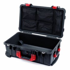 Custodia Pelican 1510 nera e rossa senza schiuma. Viene fornito con organizer coperchio a rete