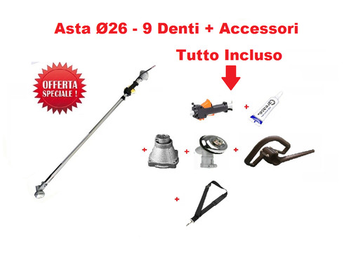 Asta ø26 denti tagliaerba - asta,