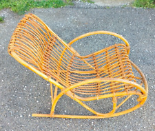 Sedia Dondolo in Vimini Giunco Rattan Per Bambini H67 x 90 x 48 cm Vintage