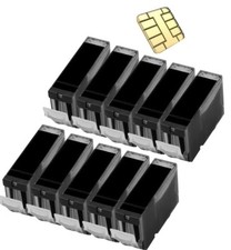10 Druckerpatronen kompatibel für Canon iP4300 PGI-5 black mit Chip 