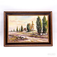 Dipinto Ad Olio Vintage Con