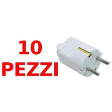 Spina volante schuko TIPO TEDESCA 16A Bianca 10 PEZZI