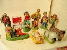 PRESEPIO  10 STATUINE gesso cartapesta gesso alte 12cm
