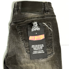Cult Of Individuality X Sex Pistols Mens 30 32 33 Jeans Punk Super Skinny Black