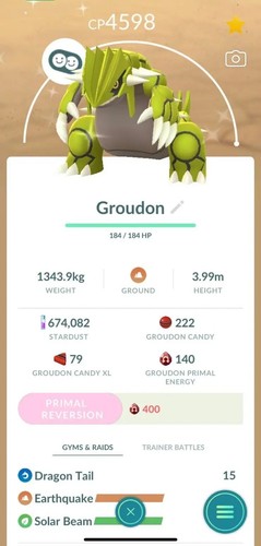 Shiny groudon livello 3 - 50, +