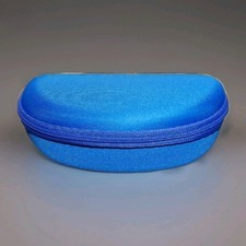 Custodia rigida porta occhiali o porta oggetti con moschettone blu giallo rosso 