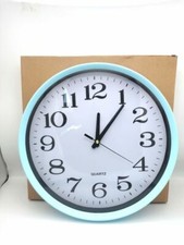 Orologio Da Parete Quarzo Muro Rotondo Cornice Azzurra Arredamento Casa sus