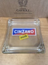 ?INSEGNA CINZANO SODA Rendiresto Posacenere Ashtray Vetro Vintage ANNI 60 70