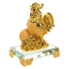 Scultura di pollo in resina cinese zodiaco zodiaco figurina decorazione