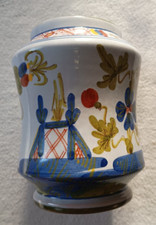 Vaso in ceramica di Faenza decoro "Garofano" - altezza cm 11 circa - portamatite