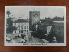 Venezia Mestre antica Torre dell'Orologio , Mercato viaggiata 1923 (4823)