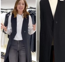 Gilet lungo nero - , zara