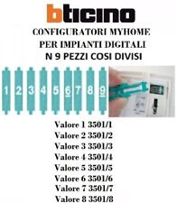 BTICINO SET KIT DI CONFIGURATORI SCS AUTOMAZIONE dal n.1 al n.9 TOTALE 9 pezzi