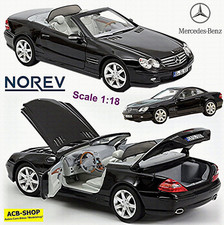 Mercedes-Benz SL 500 + HardTop 2001-06 R230 nero black 1:18 Norev 183840
