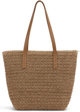 Borse Tote Paglia per Donna Stile Bohémien Estivo Grande Borse a Spalla Borsa Da