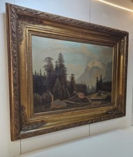 Antico quadro olio paesaggio