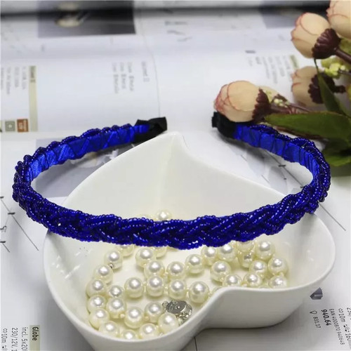 Cerchietto intrecciato blu - cerchietto,