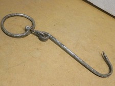 vecchio GANCIO DA MACELLAIO in ferro battuto antico macellaio per appendere di