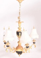 Grande coppia di lampadari Impero Francese 5 bracci con paralumi H133cm x L76cm