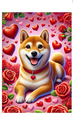 Bandiera san valentino shiba - san,