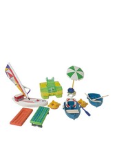 Playmobil sport acquatici set barche windsurf pedalò barca a remi spiaggia accessori