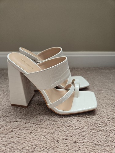 Slip bianco ecopelle tacco - slip,