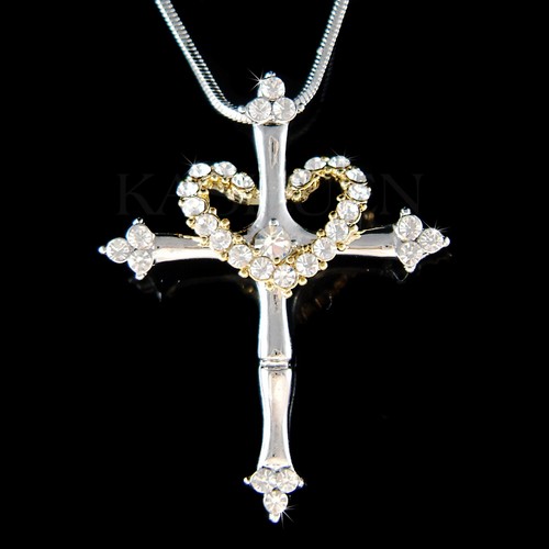 Croce cuore in swarovski - croce, ~