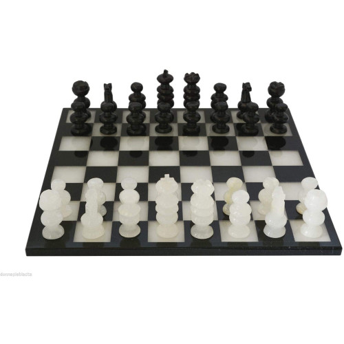 Scacchiera marmo nero e - in,