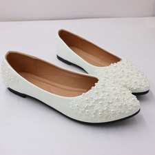 Scarpe da sposa piatte bianche