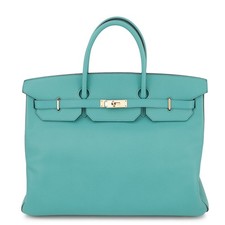 HERMES Birkin SPO taglia 40 Epsom blu paon/pelouse