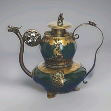 Antica Teira Cina/Tibet In Bronzo E Pietra Credo Giada 