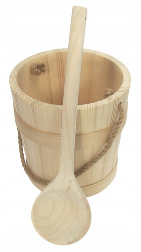 Secchio legno sauna - , con