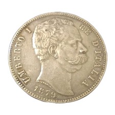 5 Lire Umberto I 1879R zecca