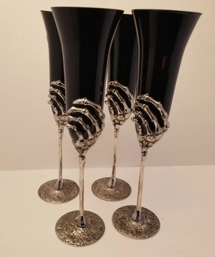 Halloween scheletro nero - x4,