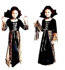 Costume Strega Carnevale Megera Maga Nero Bambina I.3159